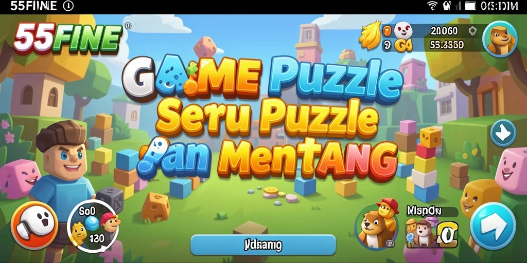 Screenshot utama 55FIVE menunjukkan gameplay Puzzle yang seru.