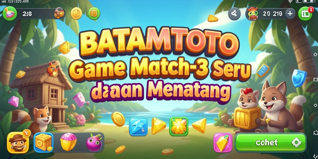 Tampilan menarik dari gameplay Match-3 yang seru dan menghibur.