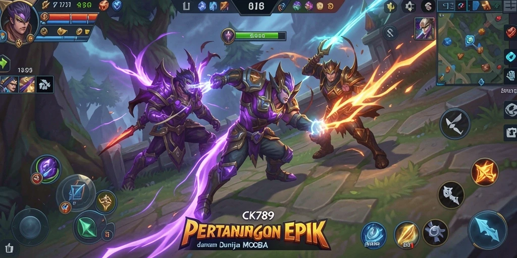 Tampilan aksi seru dalam gameplay CK789 dengan berbagai hero berperang.