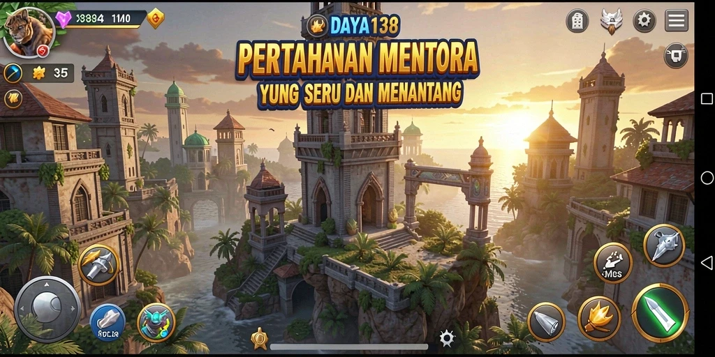 Tangkapan layar DAYA138 menampilkan aksi seru dalam permainan Tower Defense.