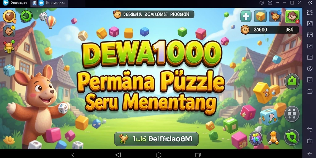 Tampilan utama DEWA1000 dengan gameplay Puzzle yang menantang.