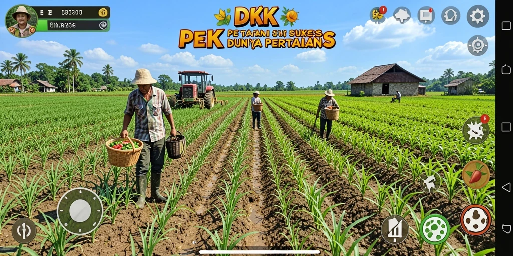 Screenshot gameplay DKK yang menampilkan aktivitas pertanian yang menarik.