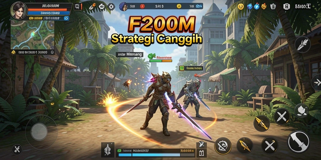 Tampilan gameplay menarik dari F200M dengan aksi strategi yang mendebarkan.
