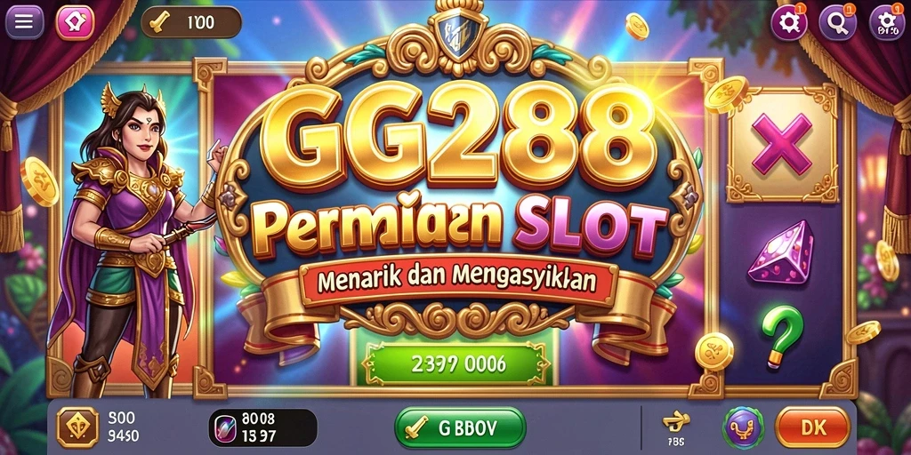 Tampilan gameplay GG288 dengan berbagai mesin slot menarik.