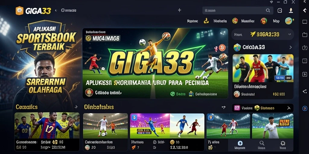 Tampilan GIGA33 dengan berbagai pilihan taruhan olahraga yang menarik.