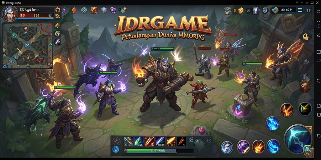 Tangkapan layar gameplay <strong>IDRGAME</strong> menampilkan pertempuran epik dan eksplorasi dunia.