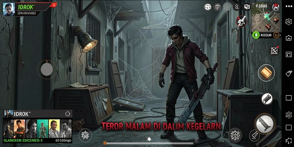 Tampilan gameplay menyeramkan dari IDROK dengan suasana mencekam.