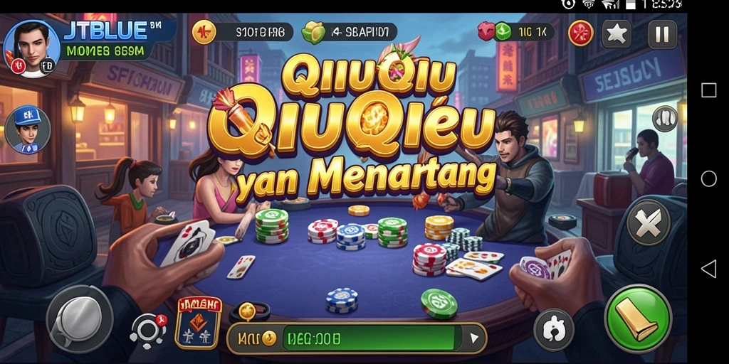 Tangkapan layar JTBLUE menampilkan momen intens saat bermain QiuQiu.