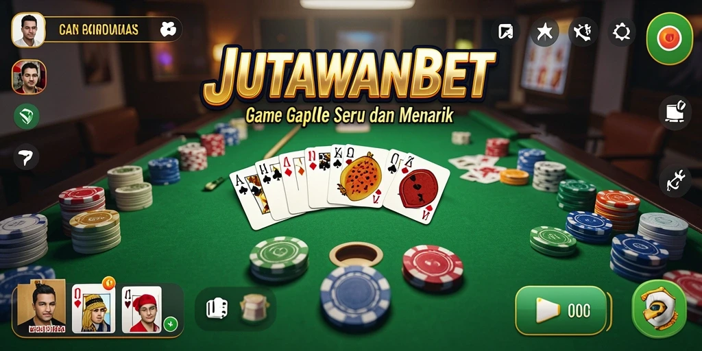 Tampilan gameplay JUTAWANBET yang mendebarkan saat bermain Gaple.