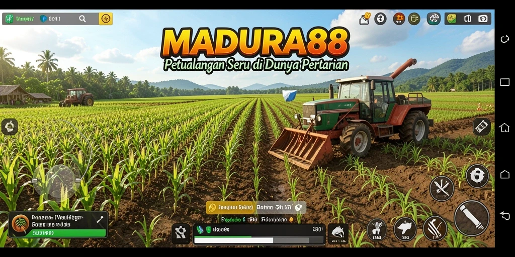 Tangkapan layar dari gameplay MADURA88 yang menunjukkan aktivitas berkebun.