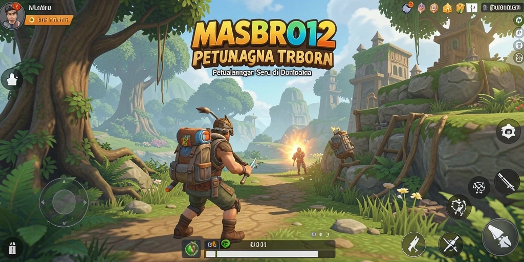 Tampilan seru dari gameplay MASBRO12 dalam dunia terbuka.