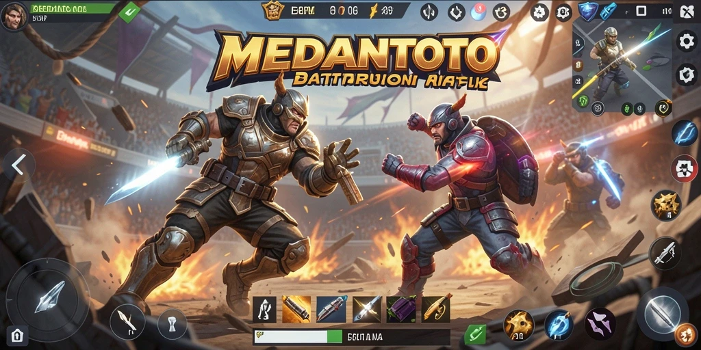 Screenshot MEDANTOTO menampilkan aksi Battle Royale yang intens dan mendebarkan.