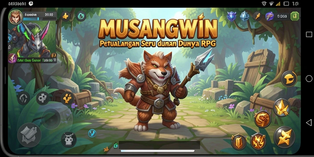 Screenshot MENAWAN dari gameplay RPG yang mendebarkan di MUSANGWIN.
