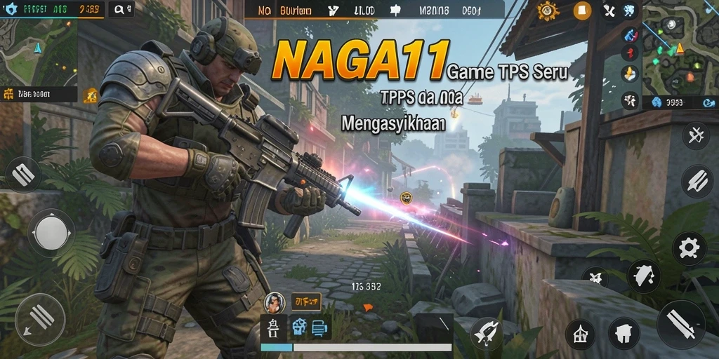 Screenshot utama NAGA11 menampilkan aksi seru dalam gameplay TPS.