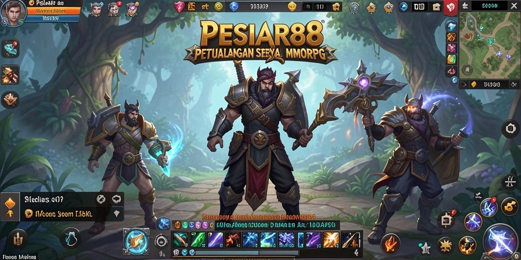 Screenshot gameplay PESIAR88 menampilkan petualangan epik di dunia MMORPG.
