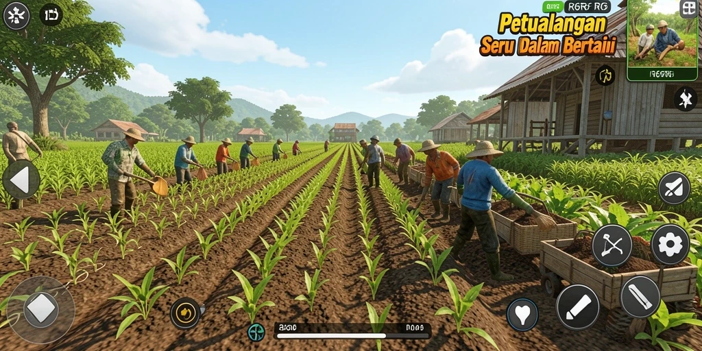 Screenshot R6R6 menampilkan keseruan gameplay bertani yang menawan.