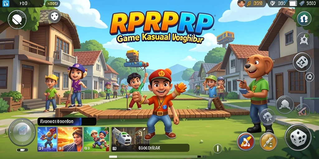 Tampilan gameplay RPRPRP yang menyenangkan dengan karakter lucu.